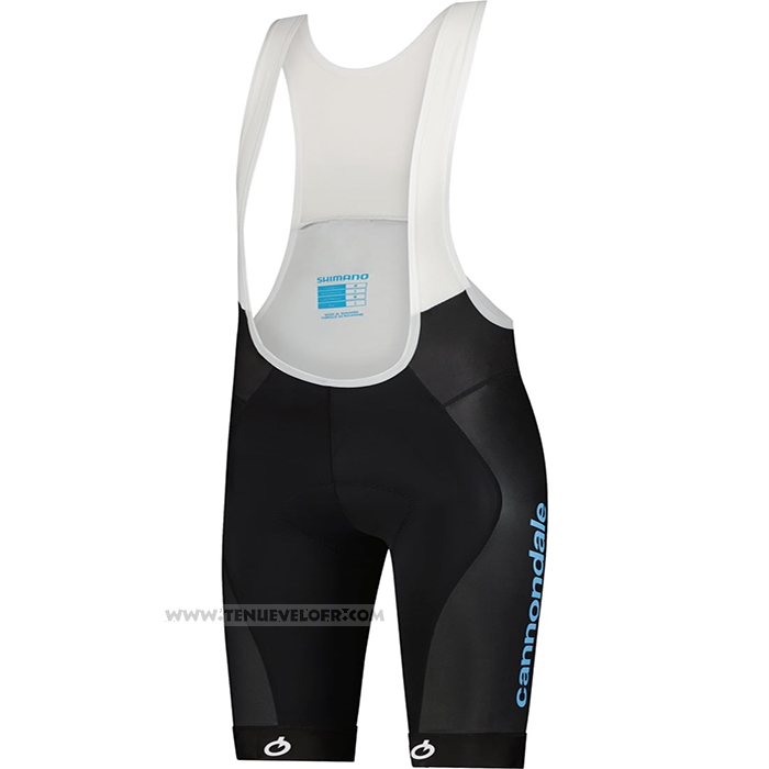 2021 Maillot Cyclisme Cannondale Bleu Clair Noir Manches Courtes et Cuissard